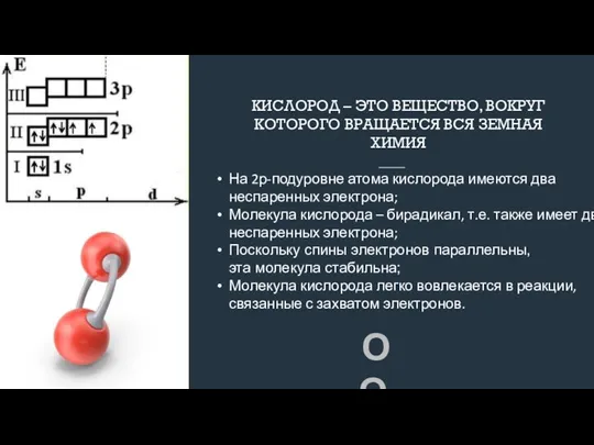 КИСЛОРОД – ЭТО ВЕЩЕСТВО, ВОКРУГ КОТОРОГО ВРАЩАЕТСЯ ВСЯ ЗЕМНАЯ ХИМИЯ На