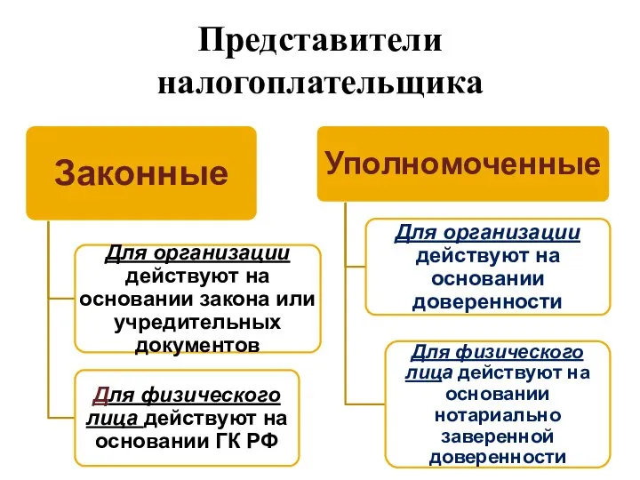 Представители налогоплательщика