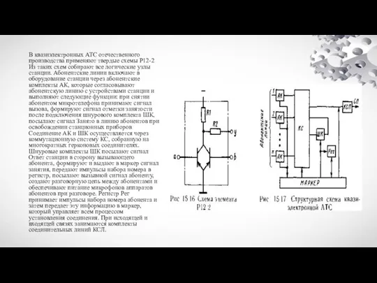 В квазиэлектронных АТС отечественного производства применяют твердые схемы Р12-2 Из таких