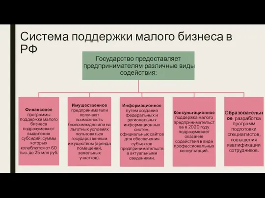 Система поддержки малого бизнеса в РФ