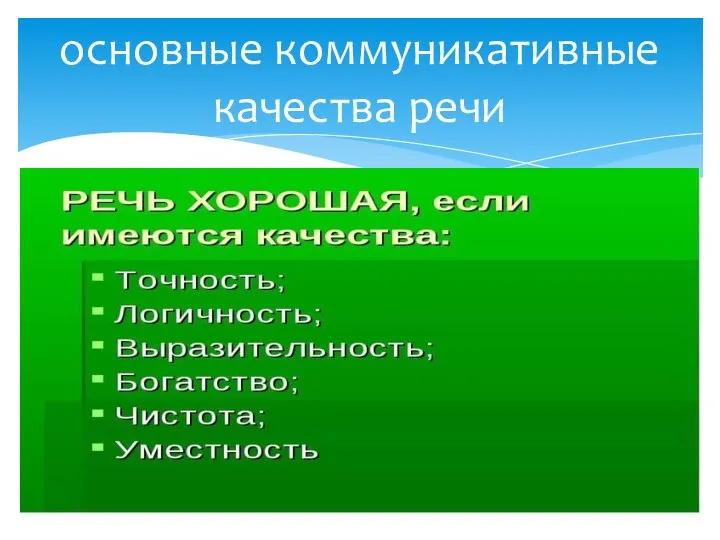 основные коммуникативные качества речи