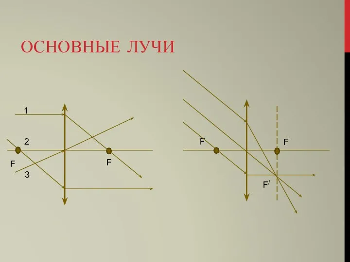 ОСНОВНЫЕ ЛУЧИ 1 2 3 F F F F F/