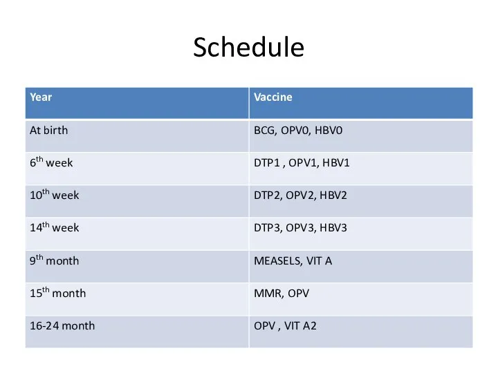 Schedule