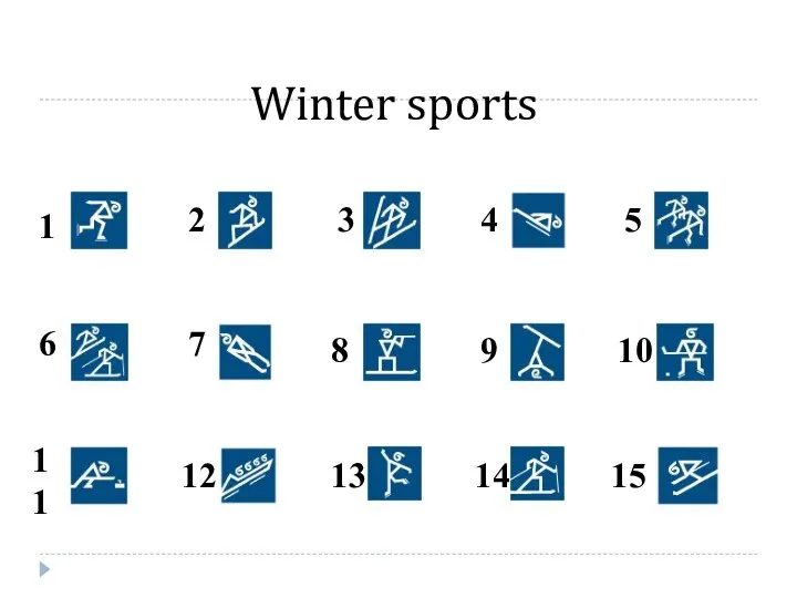 Winter sports 1 2 3 4 5 6 7 8 9