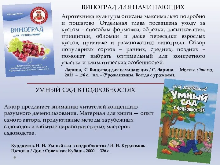 ВИНОГРАД ДЛЯ НАЧИНАЮЩИХ Агротехника культуры описана максимально подробно и пошагово. Отдельная