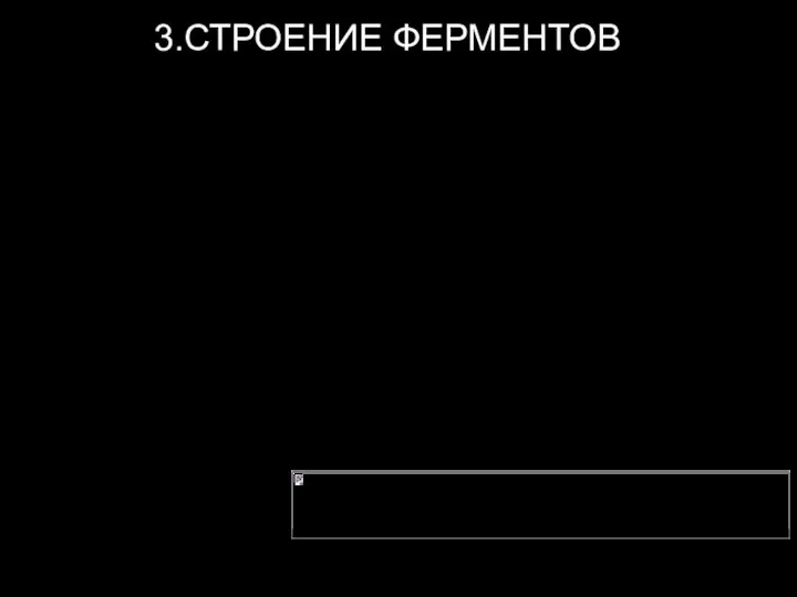 3.СТРОЕНИЕ ФЕРМЕНТОВ Существуют простые и сложные ферменты. Простые ферменты являются полипептидными