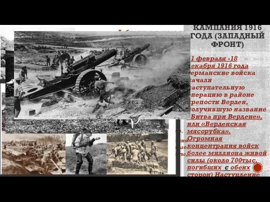 КАМПАНИЯ 1916 ГОДА (ЗАПАДНЫЙ ФРОНТ) 21 февраля -18 декабря 1916 года