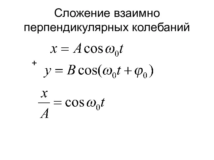 Сложение взаимно перпендикулярных колебаний +