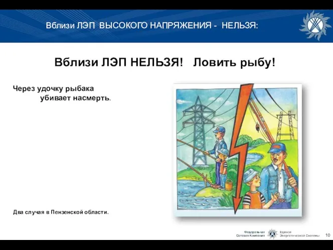 Вблизи ЛЭП ВЫСОКОГО НАПРЯЖЕНИЯ - НЕЛЬЗЯ: Вблизи ЛЭП НЕЛЬЗЯ! Ловить рыбу!