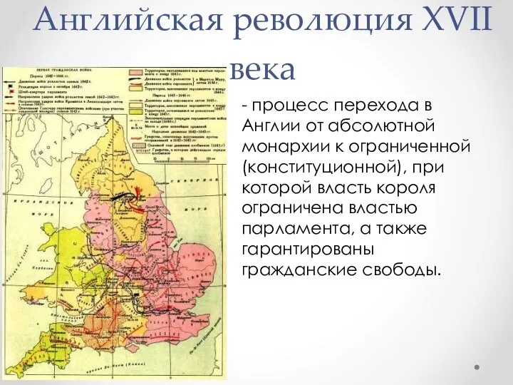 Английская революция XVII века - процесс перехода в Англии от абсолютной