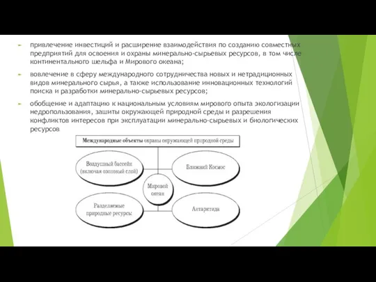 привлечение инвестиций и расширение взаимодействия по созданию совместных предприятий для освоения