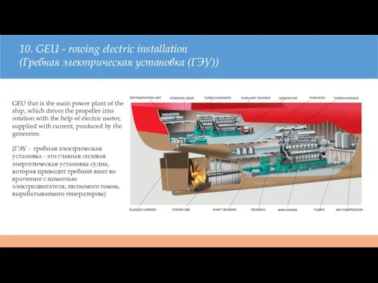 10. GEU - rowing electric installation (Гребная электрическая установка (ГЭУ)) GEU