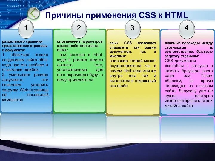 Причины применения CSS к HTML