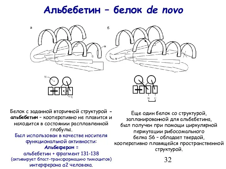 Альбебетин – белок de novo Белок с заданной вторичной структурой -