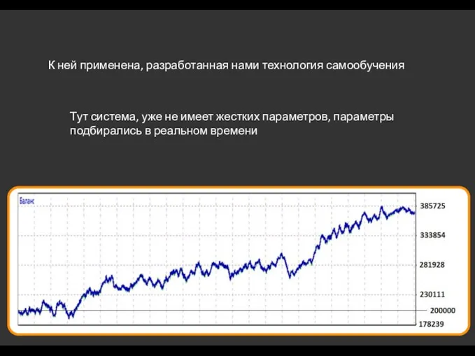 К ней применена, разработанная нами технология самообучения Тут система, уже не