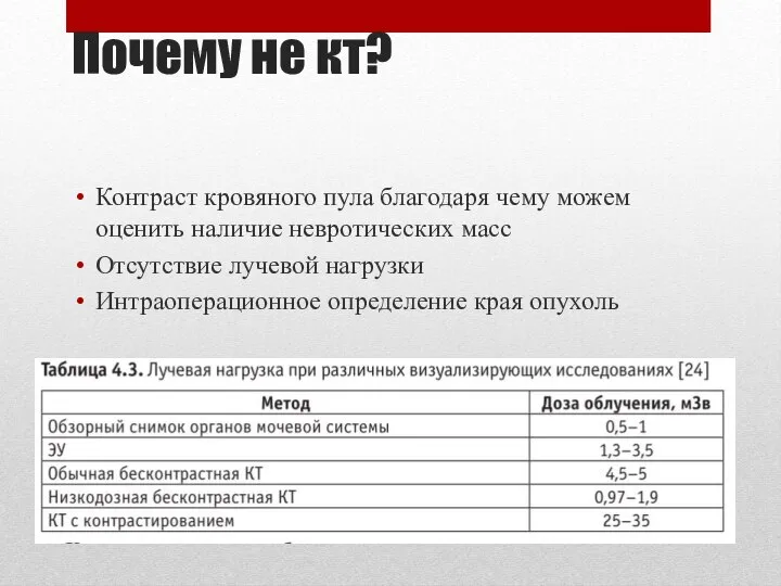 Почему не кт? Контраст кровяного пула благодаря чему можем оценить наличие