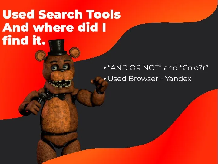 “AND OR NOT” and “Colo?r” Used Browser - Yandex Used Search