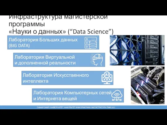 Инфраструктура магистерской программы «Науки о данных» (“Data Science”) САМАРСКИЙ УНИВЕРСИТЕТ: ФАКУЛЬТЕТ ИНФОРМАТИКИ: МАГИСТРАТУРА ПМИ 2021