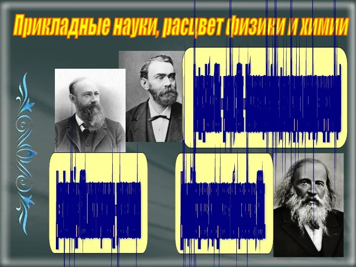 Прикладные науки, расцвет физики и химии Альфред Нобель 1875 г. –