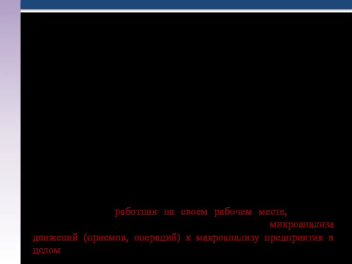 Гастев А.К. подходит к вопросам управления с точки зрения рабочего места