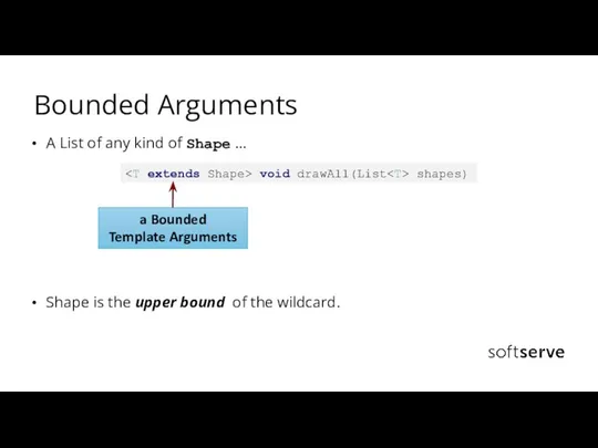 Bounded Arguments A List of any kind of Shape … Shape