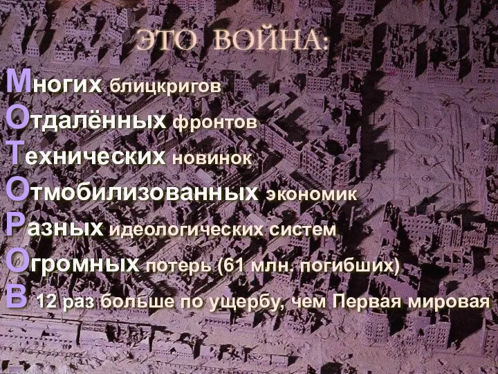 ЭТО ВОЙНА: Многих блицкригов Отдалённых фронтов Технических новинок Отмобилизованных экономик Разных