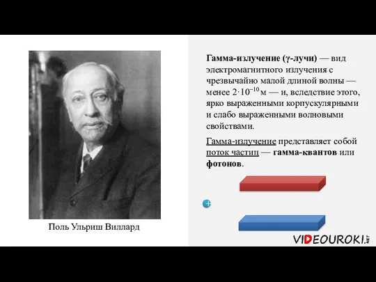 Гамма-излучение (γ-лучи) — вид электромагнитного излучения с чрезвычайно малой длиной волны