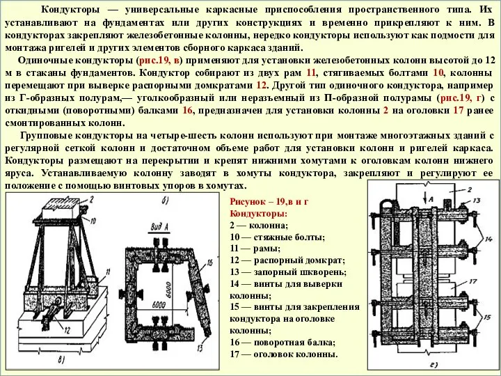 Кондукторы — универсальные каркасные приспособления пространственного типа. Их устанавливают на фундаментах