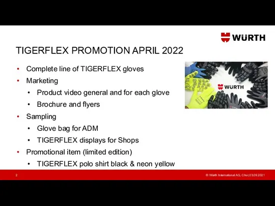 TIGERFLEX PROMOTION APRIL 2022 Complete line of TIGERFLEX gloves Marketing Product