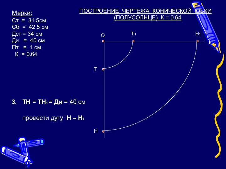 О Т Т1 Н Н1 Мерки: Ст = 31.5см Сб =