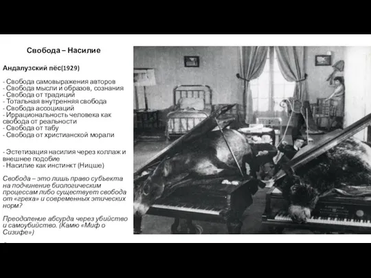 Свобода – Насилие Андалузский пёс(1929) - Свобода самовыражения авторов - Свобода