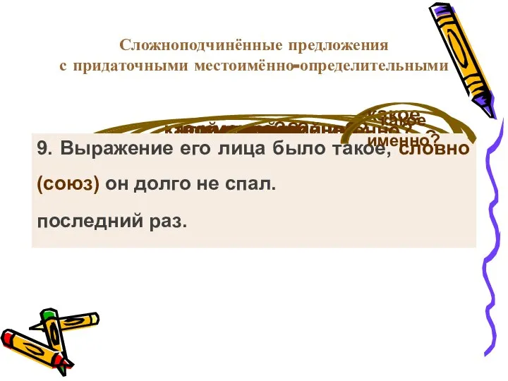 Сложноподчинённые предложения с придаточными местоимённо-определительными