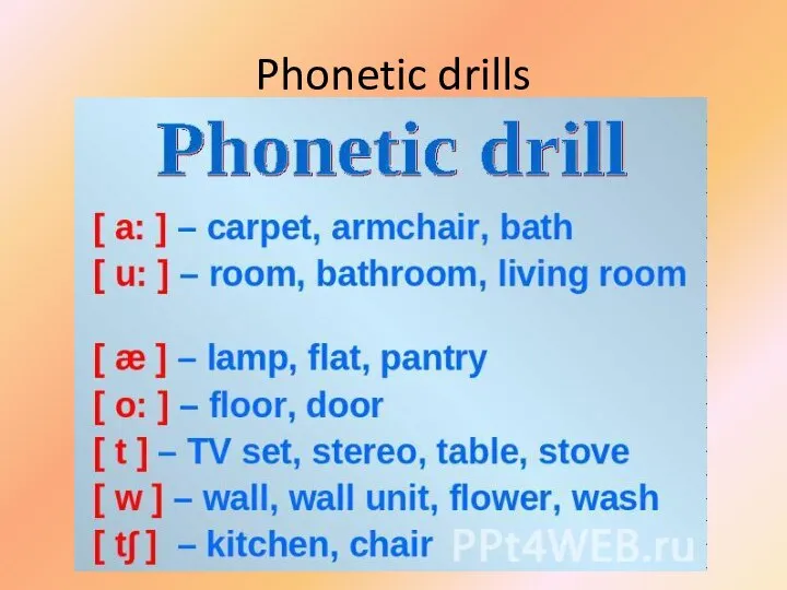 Phonetic drills