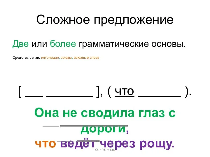 Она не сводила глаз с дороги, что ведёт через рощу. Сложное