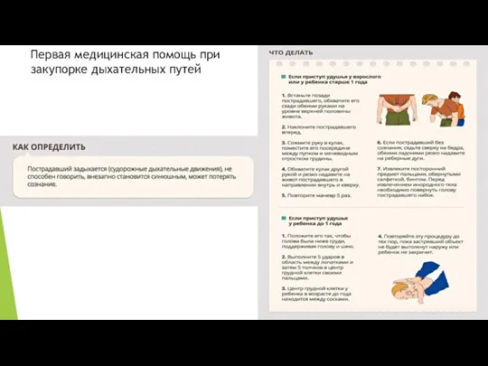 Первая медицинская помощь при закупорке дыхательных путей