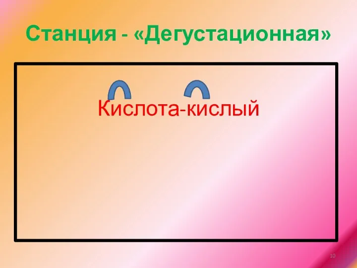 Станция - «Дегустационная» Кислота-кислый