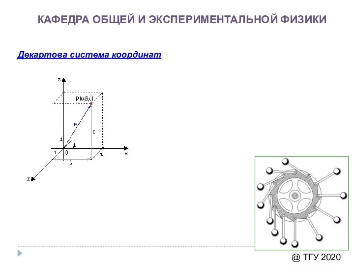 КАФЕДРА ОБЩЕЙ И ЭКСПЕРИМЕНТАЛЬНОЙ ФИЗИКИ @ ТГУ 2020 Декартова система координат