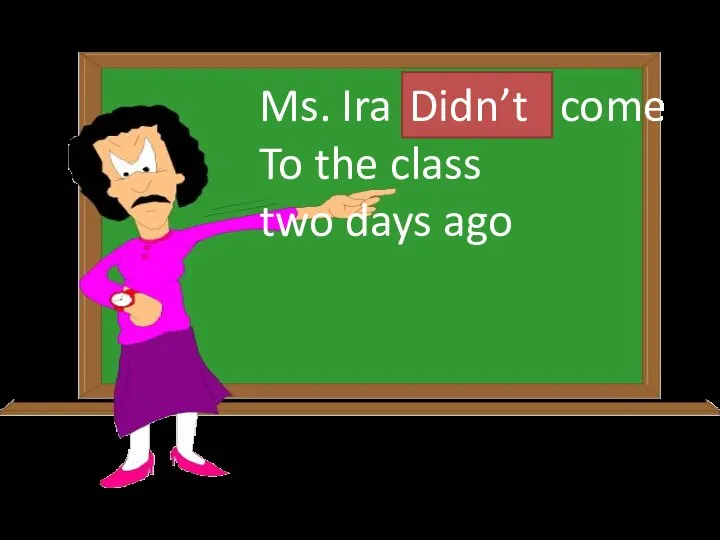 Ms. Ira haven’t come To the class two days ago Didn’t