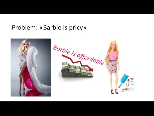 Problem: «Barbie is pricy» Barbie is affordable