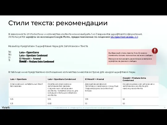 Стили текста: рекомендации В зависимости от стилистики и количества контента можно