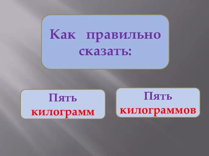 Как правильно сказать: Пять килограмм Пять килограммов