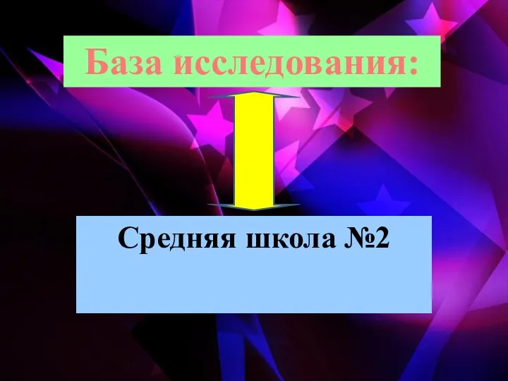 Средняя школа №2 База исследования: