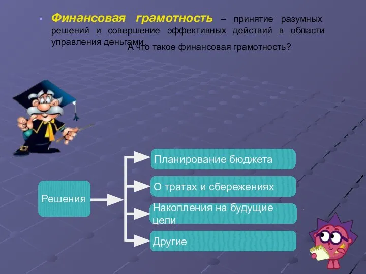 А что такое финансовая грамотность? Финансовая грамотность – принятие разумных решений