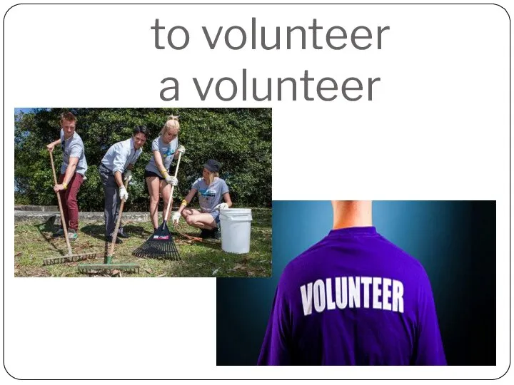 to volunteer a volunteer