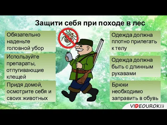 Защити себя при походе в лес Одежда должна плотно прилегать к