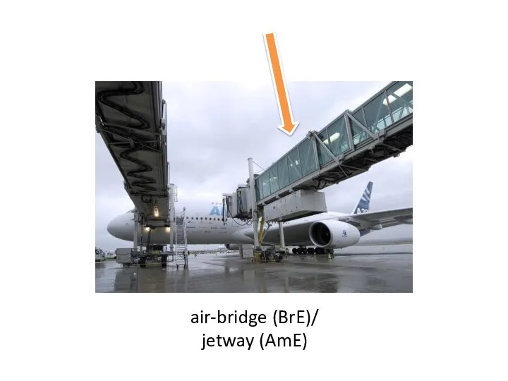 air-bridge (BrE)/ jetway (AmE)