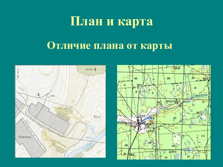 План и карта Отличие плана от карты