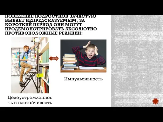 ПОВЕДЕНИЕ ПОДРОСТКОВ ЗАЧАСТУЮ БЫВАЕТ НЕПРЕДСКАЗУЕМЫМ, ЗА КОРОТКИЙ ПЕРИОД ОНИ МОГУТ ПРОДЕМОНСТРИРОВАТЬ