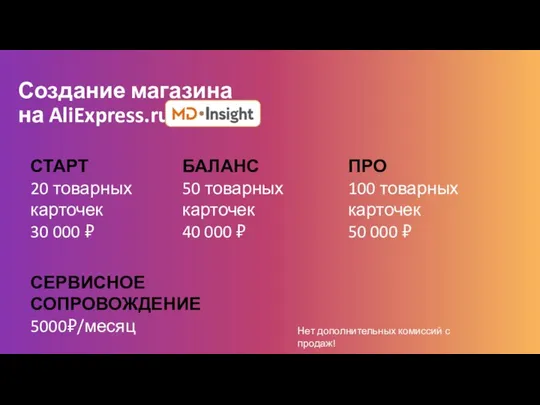 Создание магазина на AliExpress.ru от СТАРТ 20 товарных карточек 30 000