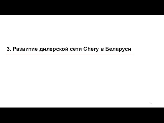 3. Развитие дилерской сети Chery в Беларуси